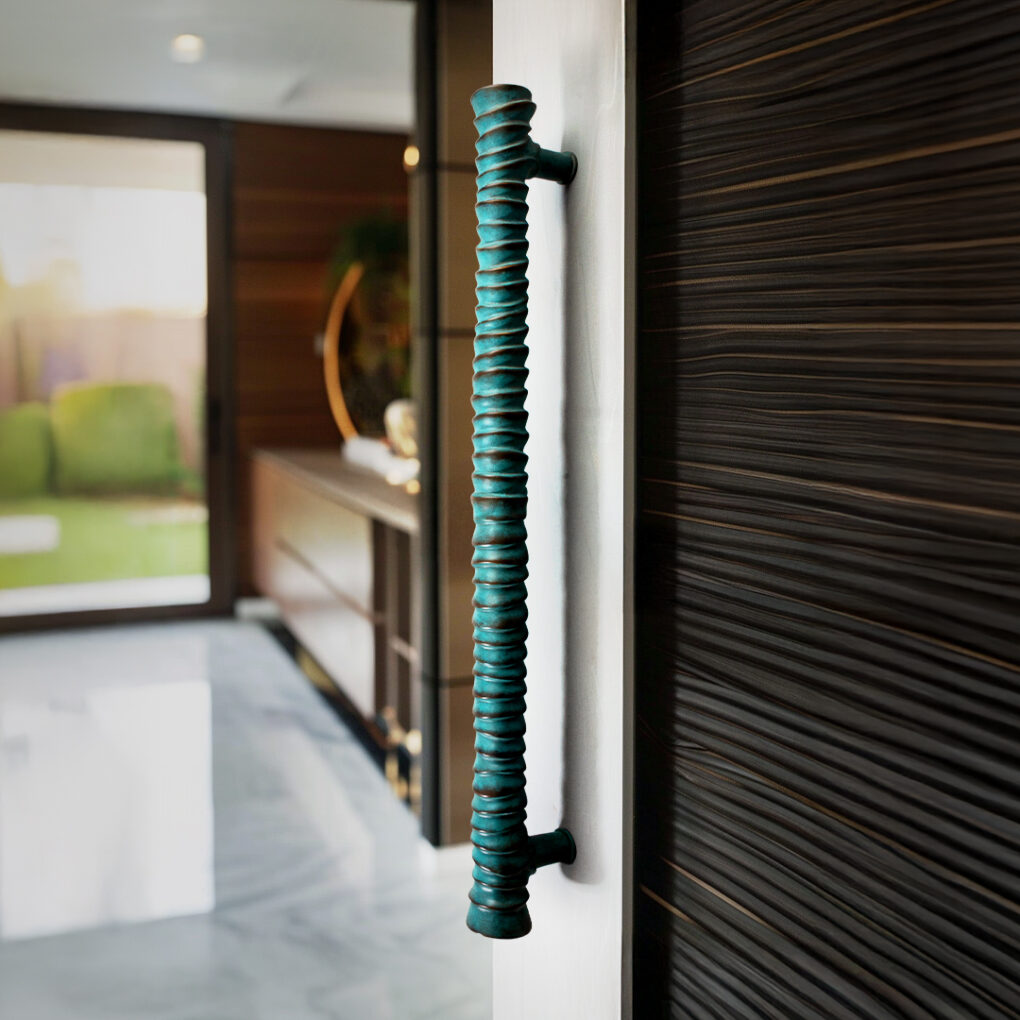 Coil Door large pull handle from Tattva art hardware by Mukul Goyal