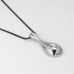 Bud Pendant – Artistic Brass Necklace Charm (white Bronze)